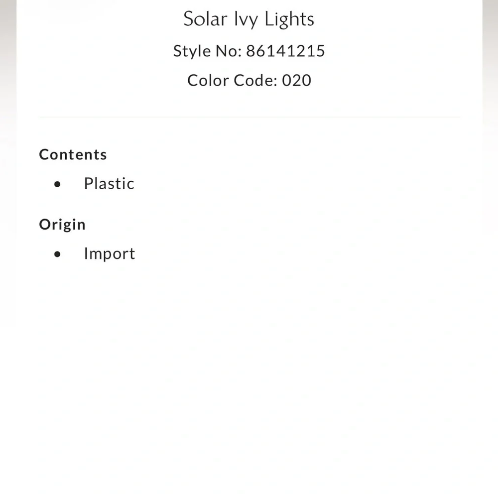 Free People Solar Ivy Branch Lights NIB